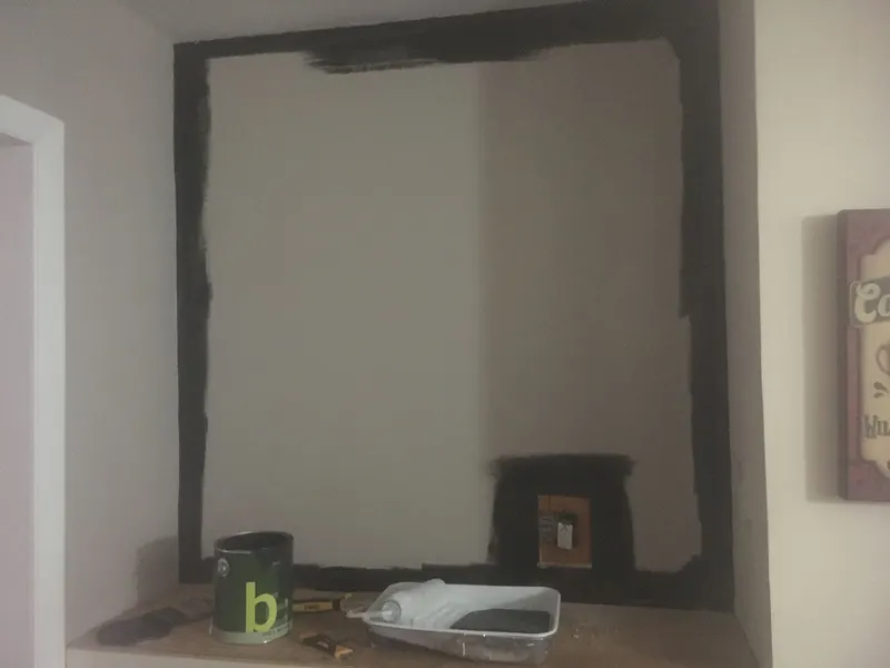 Wall niche framed and painted before the accent wall goes in