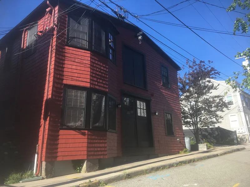 Two-story house exterior after painting