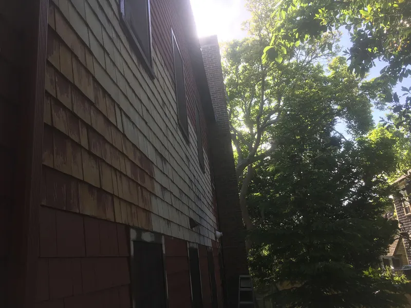 House siding during exterior work