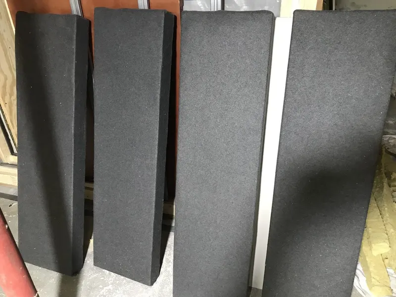 Acoustic panels built for the recording booth
